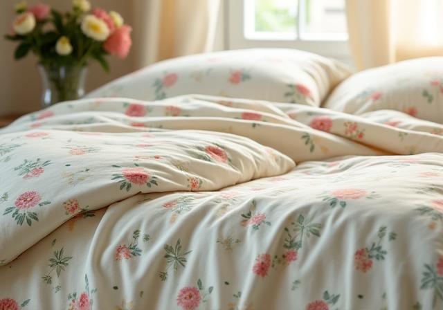 Housse de couette à motifs floraux de la collection Jardin Secret