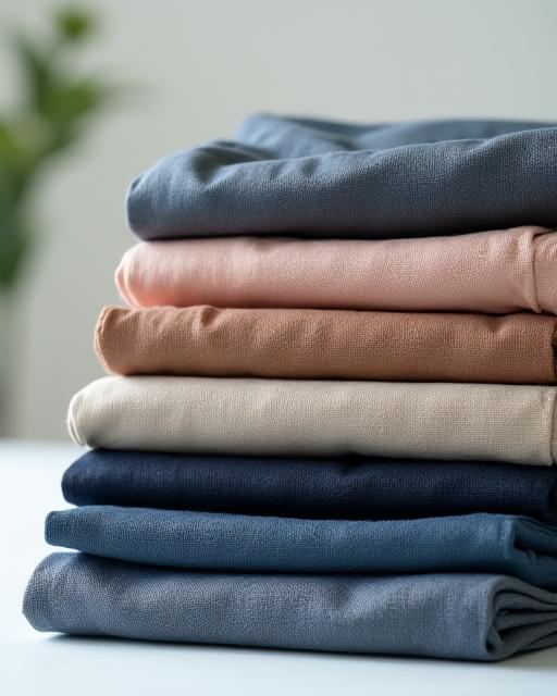 Pile de tissus de différentes couleurs pour les professionnels