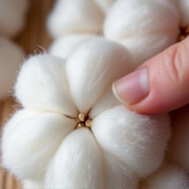 Gros plan sur des fibres de coton biologique de haute qualité