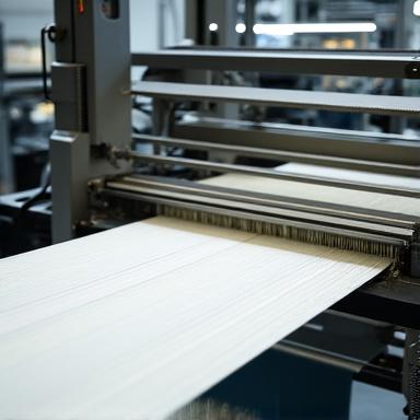 Métier à tisser moderne en action dans notre atelier parisien